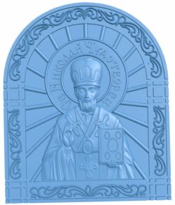 Icon of St. Nicholas T0007433 download free stl files 3d model for CNC wood carving