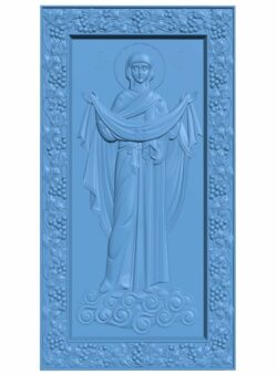 Icon of the Blessed Virgin Mary T0007749 download free stl files 3d model for CNC wood carving