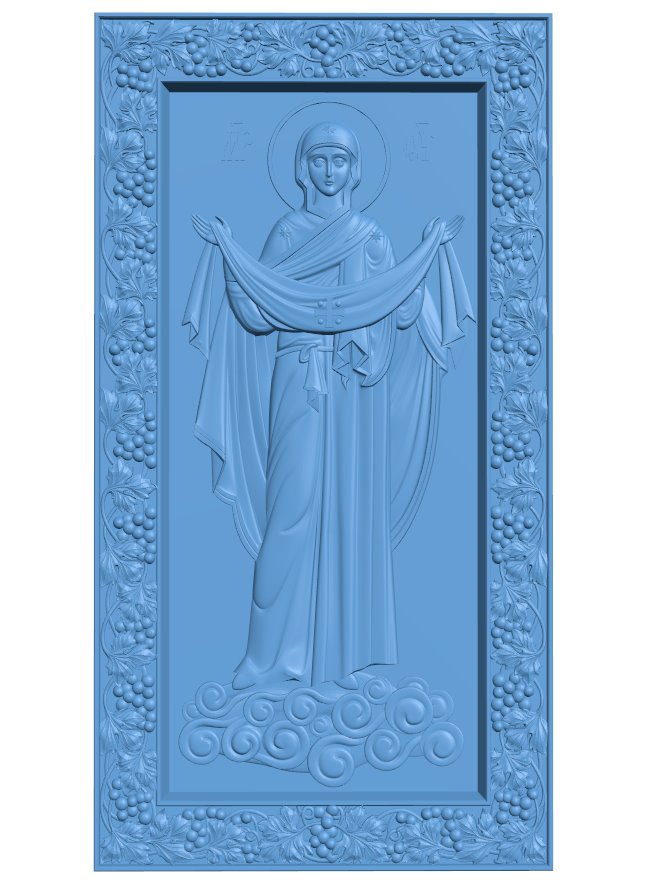 Icon of the Blessed Virgin Mary T0007749 download free stl files 3d model for CNC wood carving