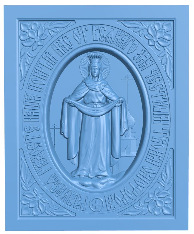 Icon of the Blessed Virgin Mary T0007750 download free stl files 3d model for CNC wood carving
