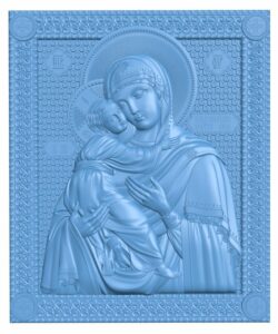 Icon of the Virgin Mary T0007754 download free stl files 3d model for CNC wood carving