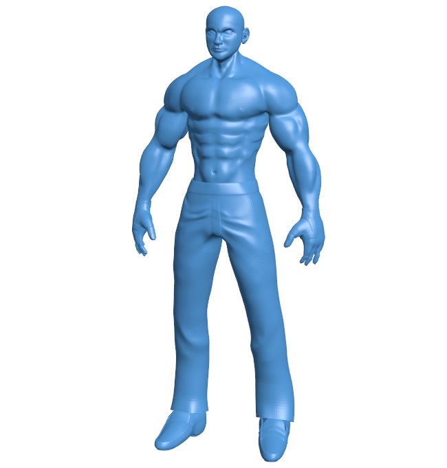 Male boxer B010456 file Obj or Stl free download 3D Model for CNC and 3d printer