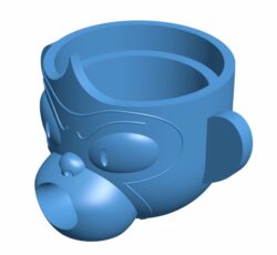 Monkey head cup B010453 file Obj or Stl free download 3D Model for CNC and 3d printer