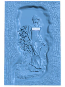 Painting of a woman T0007554 download free stl files 3d model for CNC wood carving
