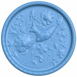 Painting of flowers and bird T0007284 download free stl files 3d model for CNC wood carving