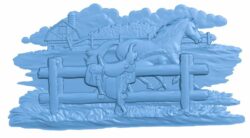 Painting of two horses T0007601 download free stl files 3d model for CNC wood carving
