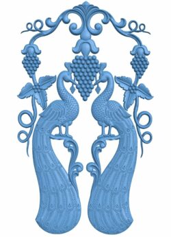 Pattern decor peacock design T0007410 download free stl files 3d model for CNC wood carving