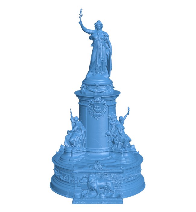 Place de la République B010254 file Obj or Stl free download 3D Model for CNC and 3d printer