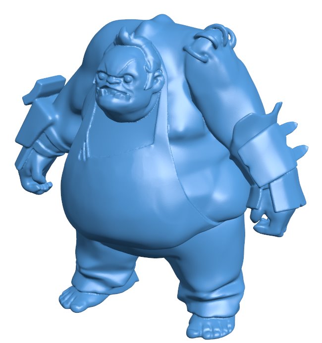 Pudge - dota 2 B010466 file Obj or Stl free download 3D Model for CNC and 3d printer