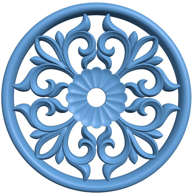 Round pattern T0007767 download free stl files 3d model for CNC wood carving