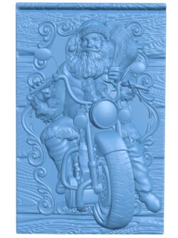 Santa biker T0007732 download free stl files 3d model for CNC wood carving