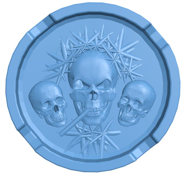 Skull ashtray T0007575 download free stl files 3d model for CNC wood carving