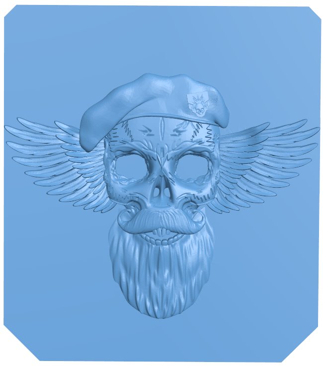 Skull painting T0007212 download free stl files 3d model for CNC wood carving