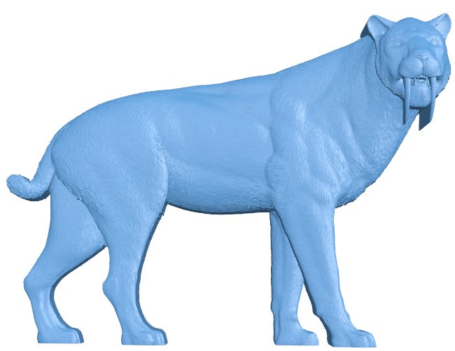 The saber-toothed cat T0007339 download free stl files 3d model for CNC wood carving