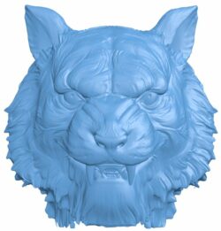 Tiger head T0007699 download free stl files 3d model for CNC wood carving