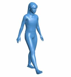 Woman walking B010328 file Obj or Stl free download 3D Model for CNC and 3d printer