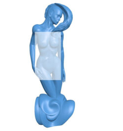 Woman with model hair B010460 file Obj or Stl free download 3D Model for CNC and 3d printer