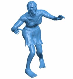 Zombie female B010323 file Obj or Stl free download 3D Model for CNC and 3d printer