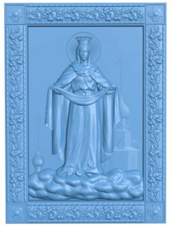 icon of the Intercession of the Mother of God T0007751 download free stl files 3d model for CNC wood carving