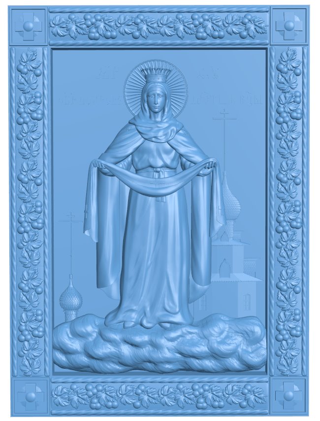 icon of the Intercession of the Mother of God T0007751 download free stl files 3d model for CNC wood carving