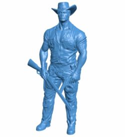 jungle cowboy B010262 file Obj or Stl free download 3D Model for CNC and 3d printer