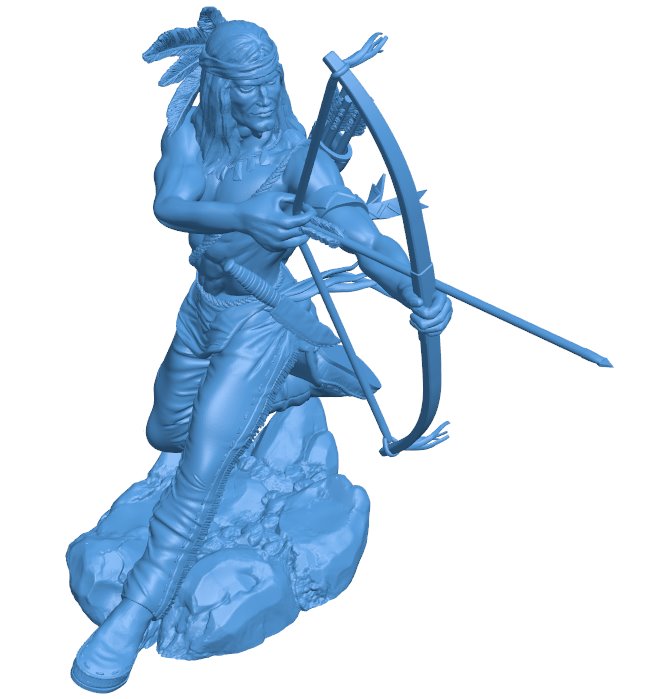 Aboriginal people go hunting B010600 3d model file for 3d printer