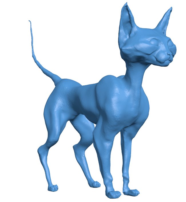 Bald cat B010545 file Obj or Stl free download 3D Model for CNC and 3d printer