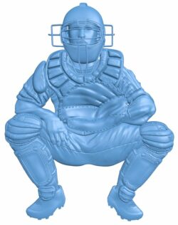 Baseball Catcher Sitting T0008064 download free stl files 3d model for CNC wood carving