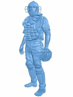 Baseball Catcher T0008065 download free stl files 3d model for CNC wood carving