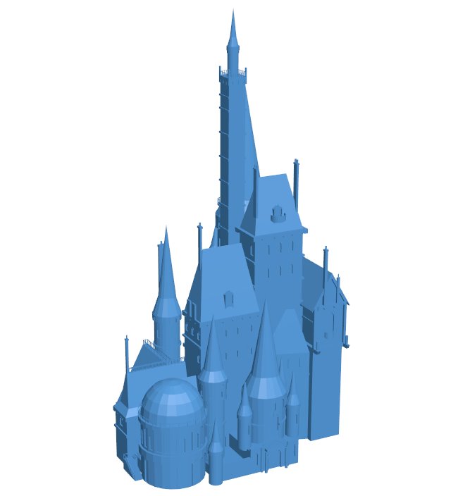 Beauty and the beast castle B010487 file Obj or Stl free download 3D Model for CNC and 3d printer