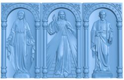 Catholic triptych T0007822 download free stl files 3d model for CNC wood carving
