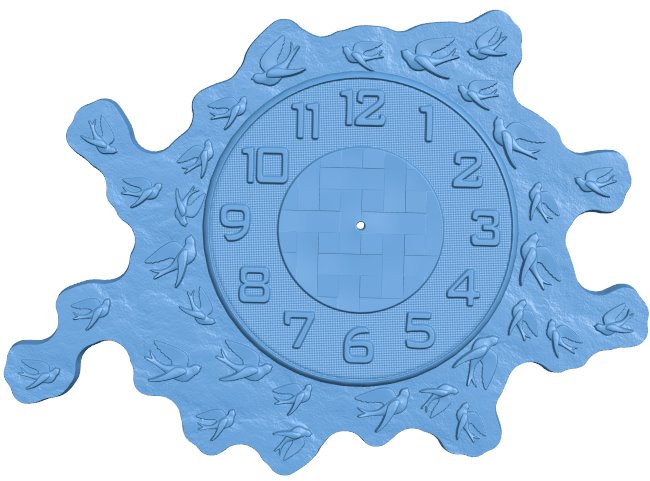 Clock with birds T0008106 download free stl files 3d model for CNC wood carving