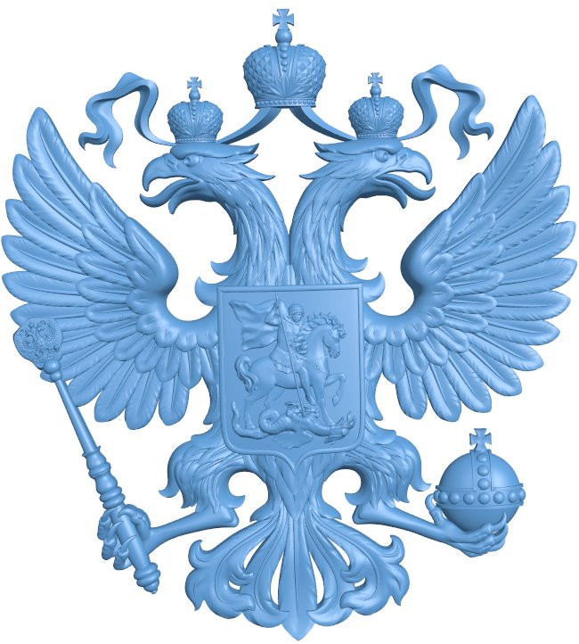 Coat of arms of Russia T0008109 download free stl files 3d model for CNC wood carving