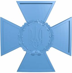 Coat of arms of Ukraine on the St. George Cross T0008112 download free stl files 3d model for CNC wood carving