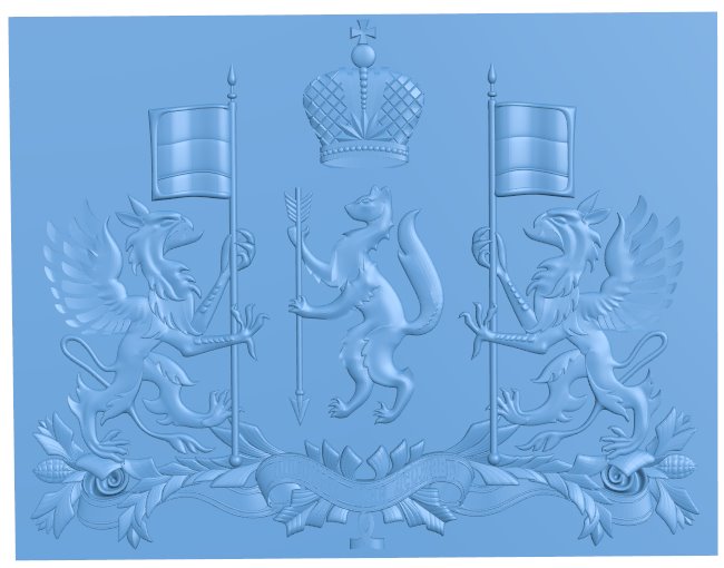Coat of arms of the Sverdlovsk region T0008026 download free stl files 3d model for CNC wood carving