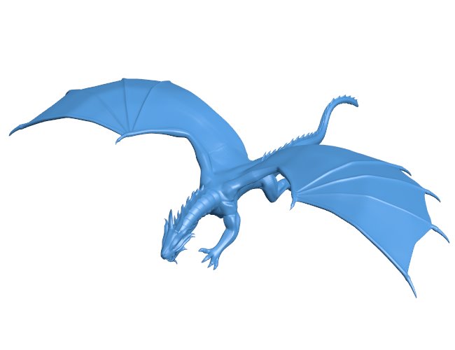 Dragon flying B010582 3d model file for 3d printer