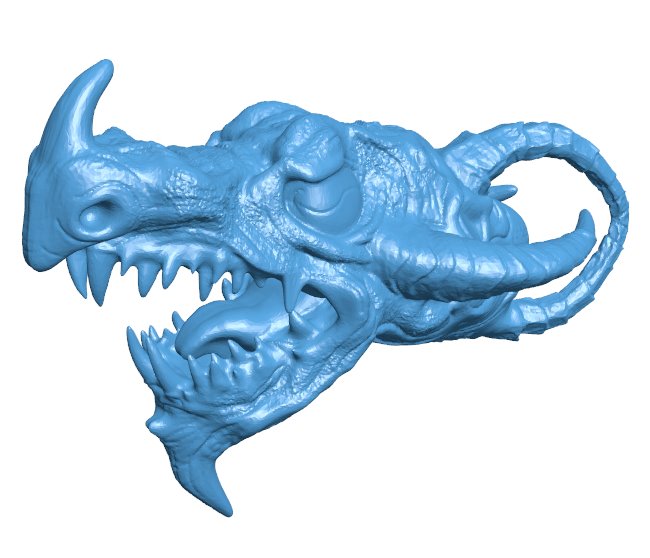 Dragon head keychain B010662 3d model file for 3d printer