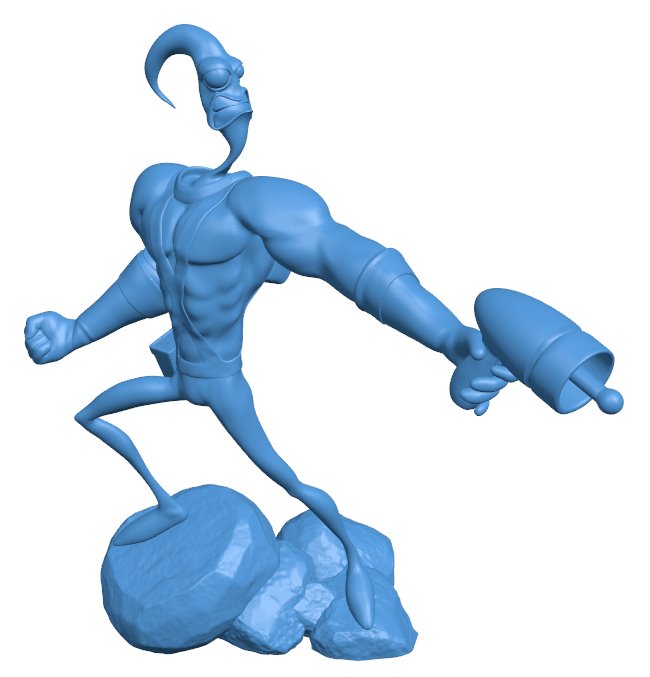 Earthworm Jim B010485 file Obj or Stl free download 3D Model for CNC and 3d printer