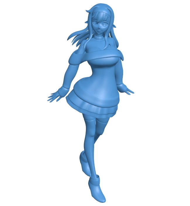 Elf girl posed B010589 3d model file for 3d printer