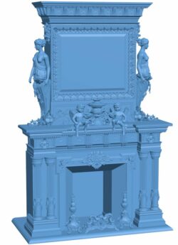 Fireplace T0008031 download free stl files 3d model for CNC wood carving