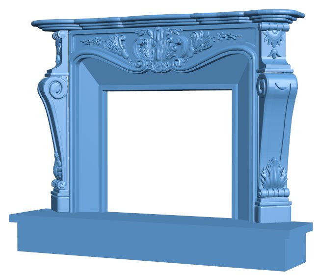 Fireplace T0008190 download free stl files 3d model for CNC wood carving