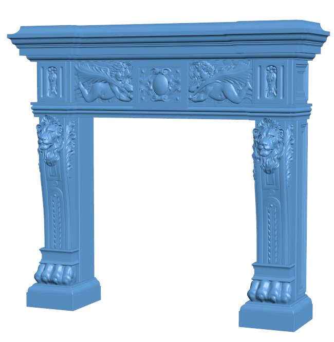 Fireplace T0008192 download free stl files 3d model for CNC wood carving