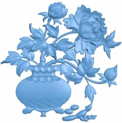 Flower vase painting T0007864 download free stl files 3d model for CNC wood carving