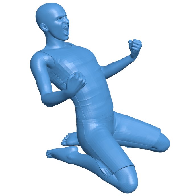 Footballer - men B010505 file Obj or Stl free download 3D Model for CNC and 3d printer