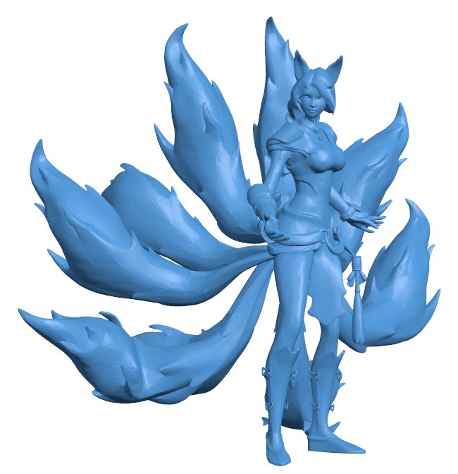 Foxfire Ahri B010504 file Obj or Stl free download 3D Model for CNC and 3d printer