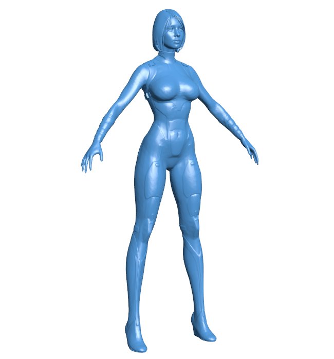 Future girl B010538 file Obj or Stl free download 3D Model for CNC and 3d printer