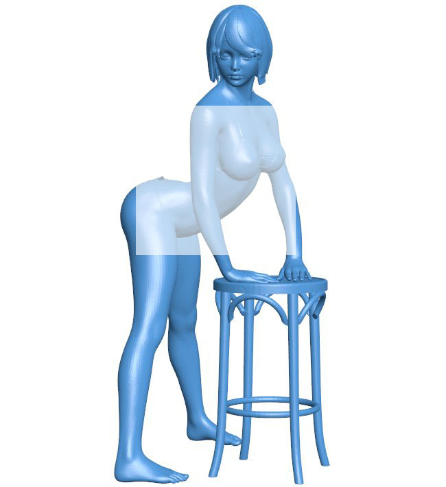Girl and chair B010657 3d model file for 3d printer