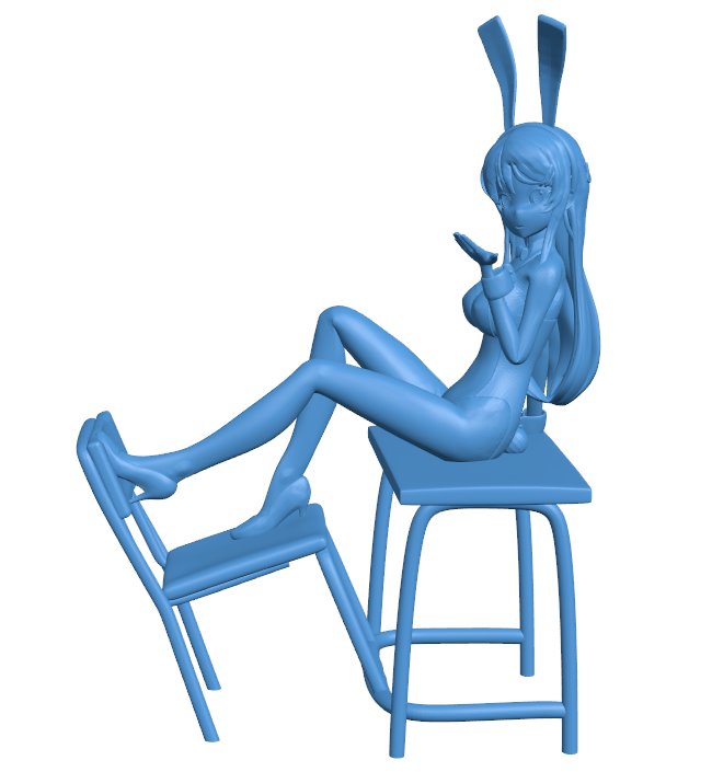 Girl sitting on the table B010553 3d model file for 3d printer