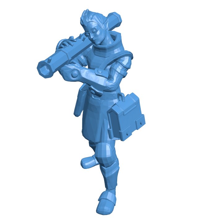 Goblin carries a rocket B010645 3d model file for 3d printer