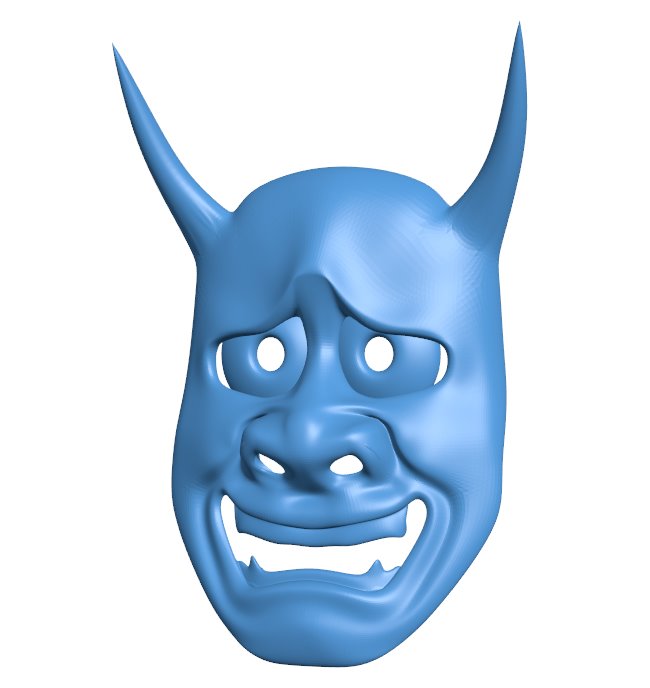 Hannya mask B010543 file Obj or Stl free download 3D Model for CNC and 3d printer